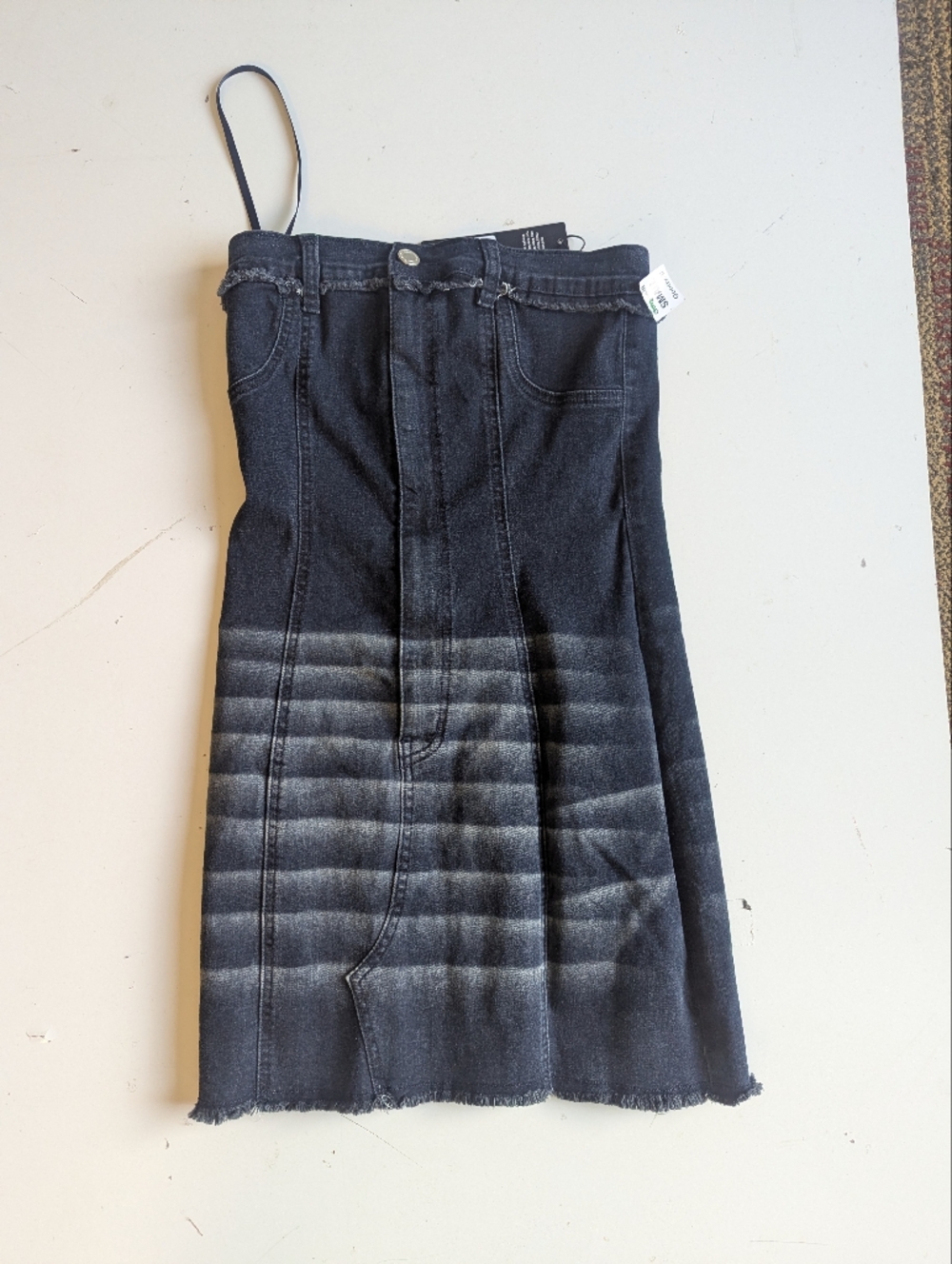 Fashion Nova Black Faded Denim Midi Dress